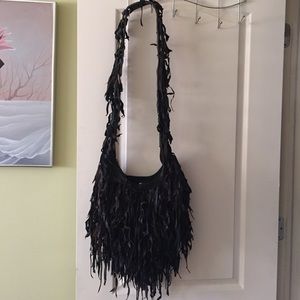 NWT Leather fringe cross body bag